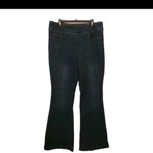 Sofia Vergara Melisa Dark Wash Boho Pull On Flare Jeans Size 18